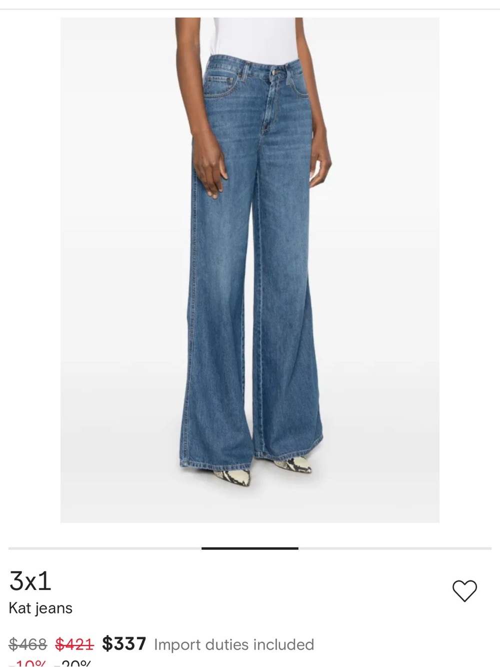 3X1 wide leg Jeans